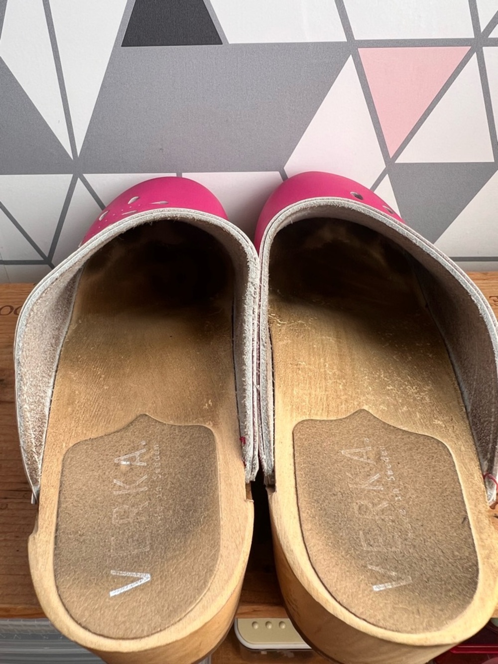 Verka Swedish Pink Leather Slip-On Clog/Mules - Picture 8 of 14